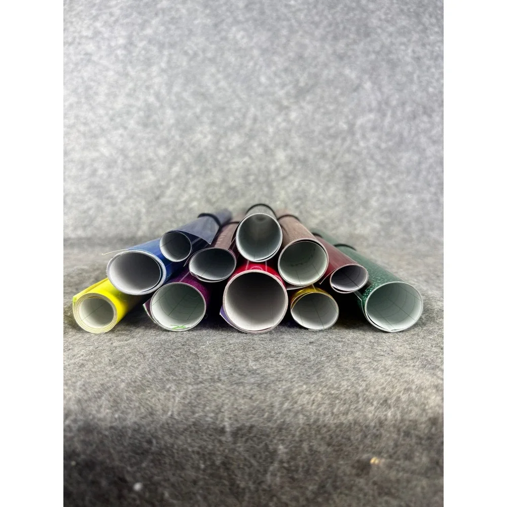 12pc Adhesive Vinyl Rolls Bundle Holographic Glitter Metallic Crafting Sheets